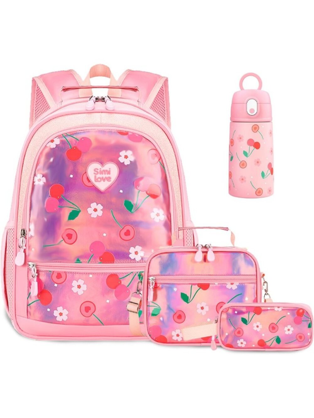 15-Inch Girls Backpack for Ages 5-8 with Water Bottle - Stylish & Functional!